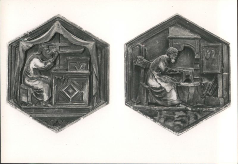 Giotto's Campanile Reliefs: Tubalcain & Jubal, Florence Italy
