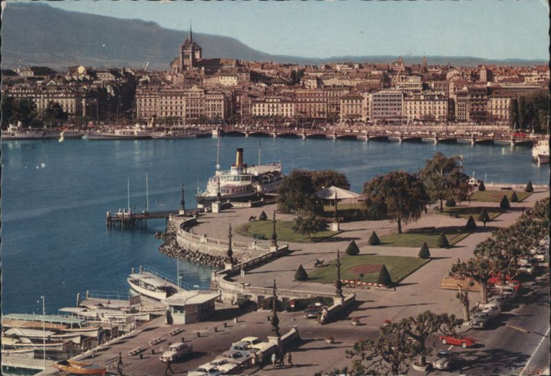 Genève - Quai du Mont Blanc, La Rade et la Ville Switzerland