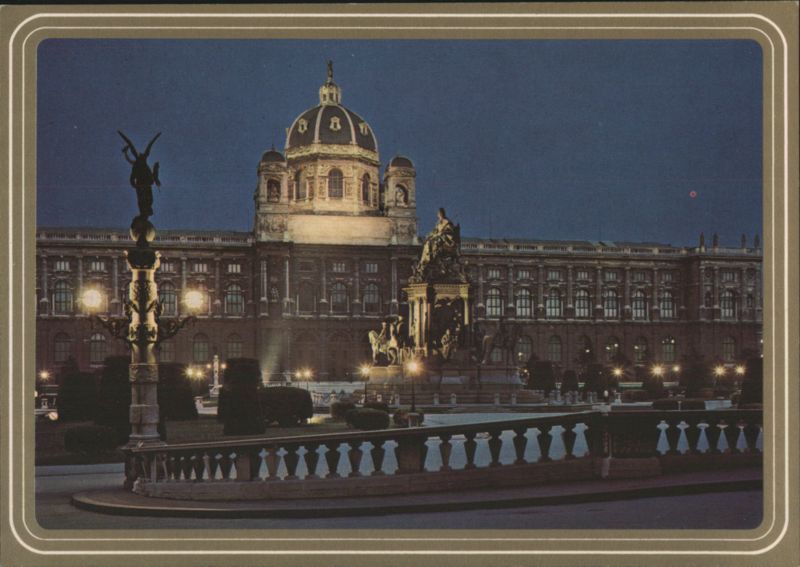Vienna Museum Night View, Illuminated Austria