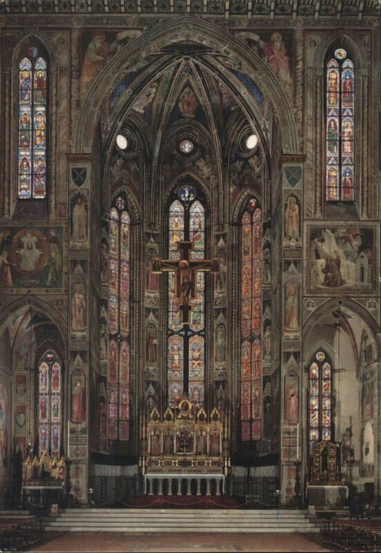 Basilica di Santa Croce, Apse Interior with Crucifix Firenze Italy