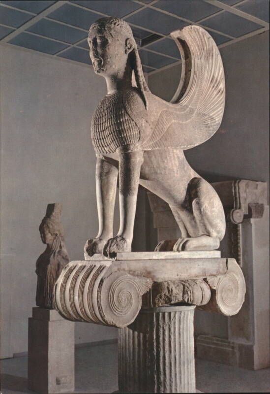 DELPHI-Museum, The Sphinx of the Naxians (570-560 B.C.) Greece