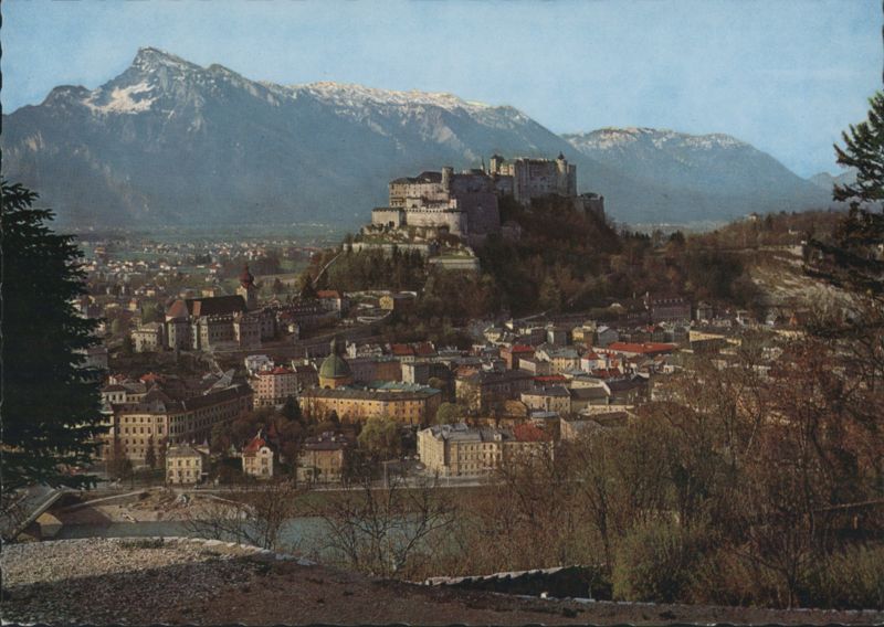 Salzburg Cityscape with Hohensalzburg Fortress & Alps Austria