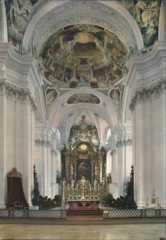 Weingarten Basilica (1724) Interior, Main Altar & Frescoes Germany