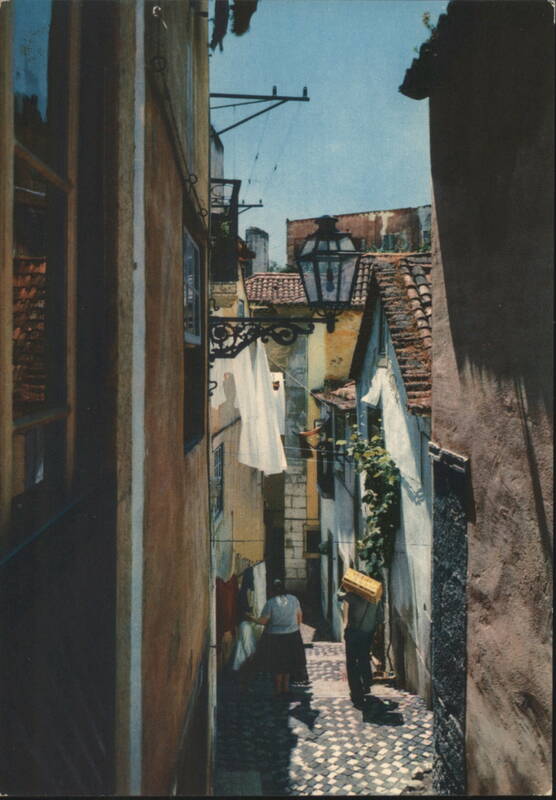 Typical Street of Alfama, Lisbon Lisboa Portugal