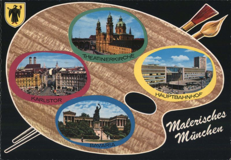 Malerisches München: Theatinerkirche, Karlstor, Hauptbahnhof, Bavaria Munich Germany