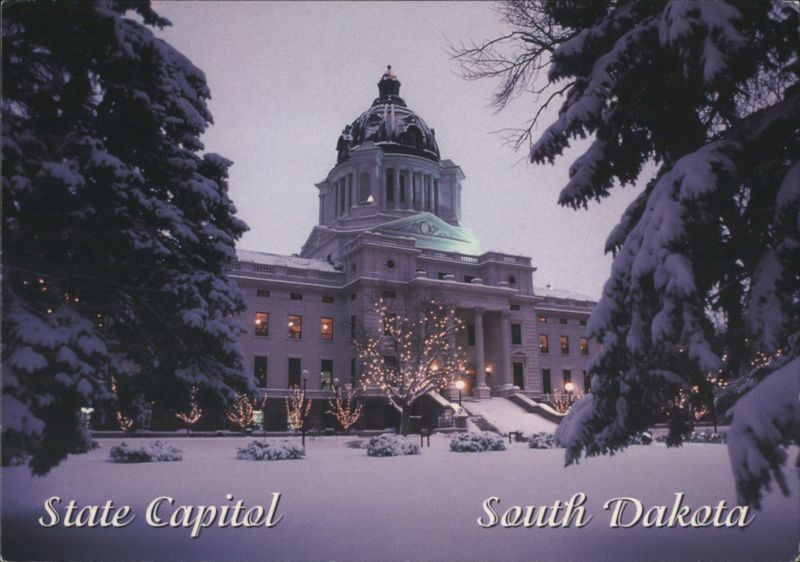 State Capitol, Winter Holiday Lights, Pierre, SD South Dakota