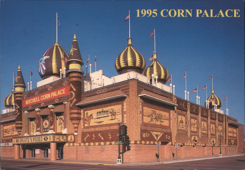 1995 Corn Palace, Mitchell, SD - Salute to Rodeo Murals South Dakota