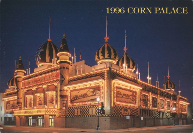 1996 Mitchell Corn Palace Illuminated at Night South Dakota