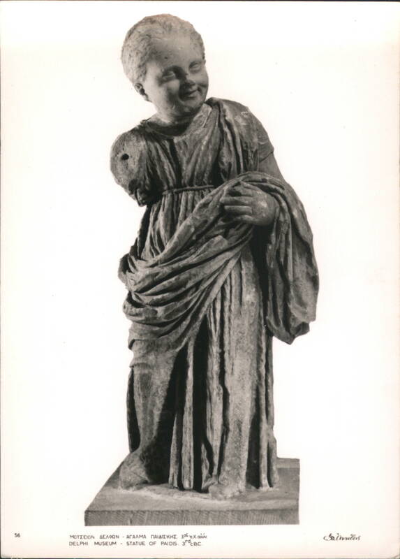 DELPHI MUSEUM - STATUE OF PAIDIS 3rd c. BC Greece Salavates
