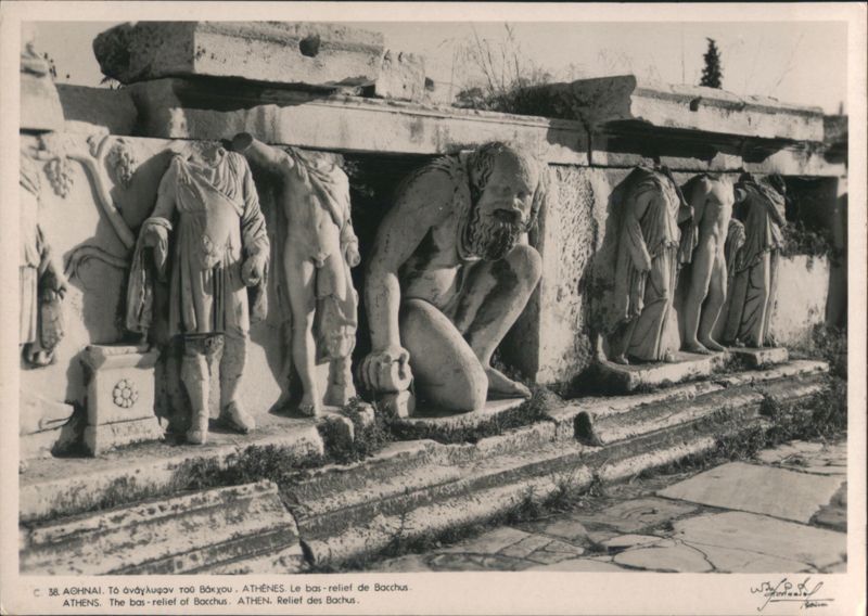 Athens Bas-relief of Bacchus Greece Greece, Turkey, Balkan States
