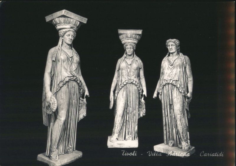 Tivoli Villa Adriana Cariatidi Statues Italy