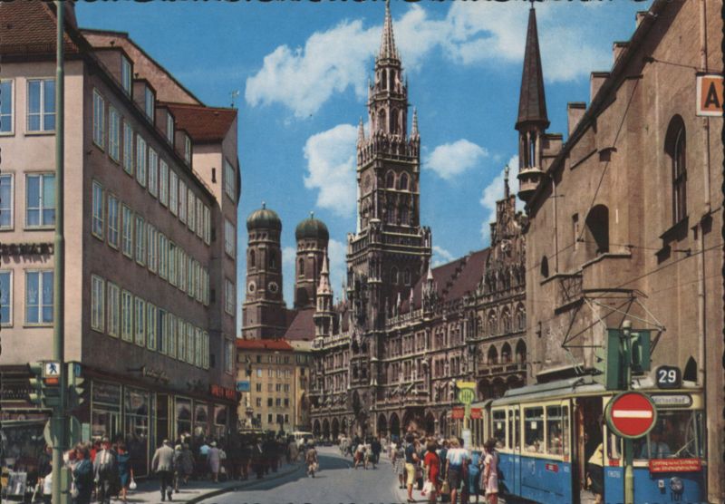 Marienplatz with Rathaus and Frauenkirche Munich Germany