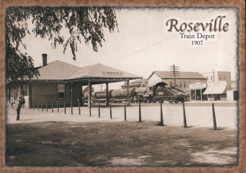 Roseville Train Depot, Southern Pacific Railroad, 1907 California