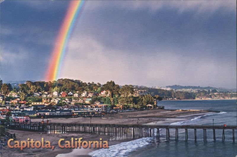 Rainbow over Capitola Beach and Pier California Michael Santa Cruz
