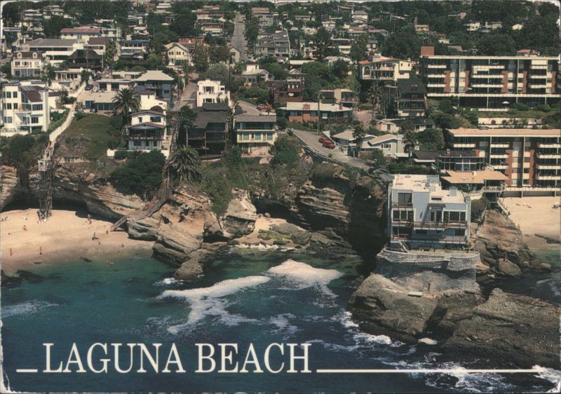 Laguna Beach Coastal View, Houses on Cliffs California
