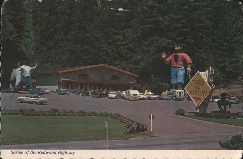 Trees of Mystery, Paul Bunyan & Babe, Redwood Highway California