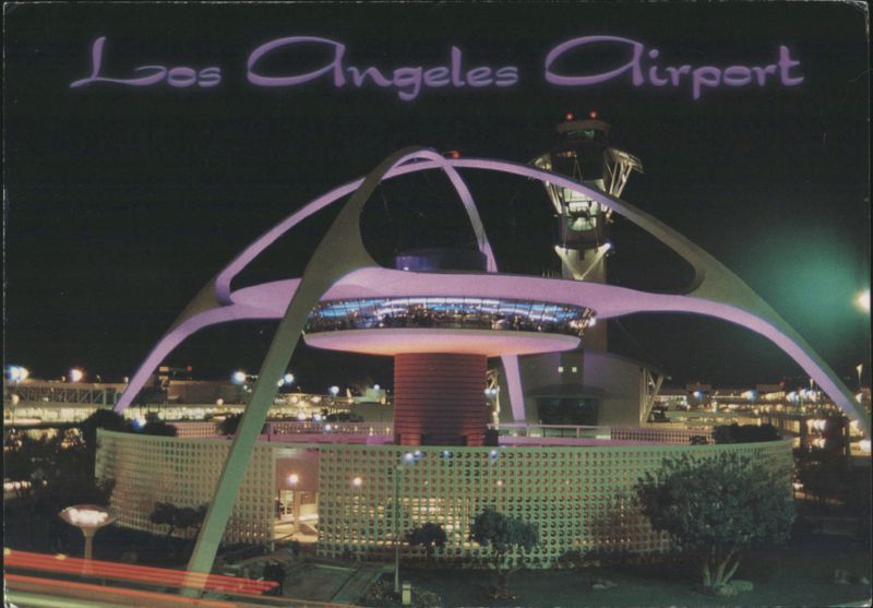 Los Angeles Airport Theme Building & Control Tower Night California