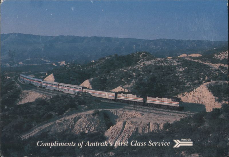 Amtrak Desert Wind Train Cajon Pass CA First Class Service California