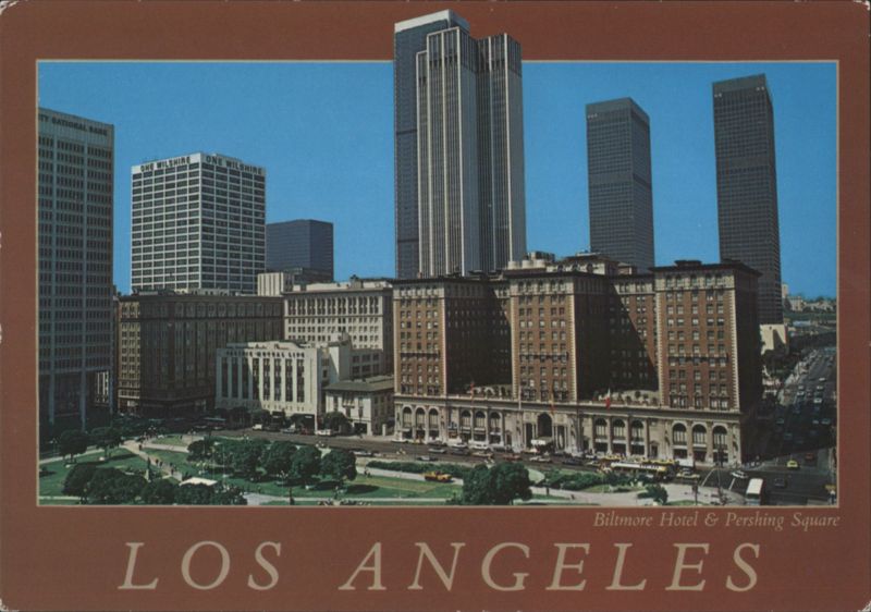 Biltmore Hotel, Pershing Square & Los Angeles Skyline California