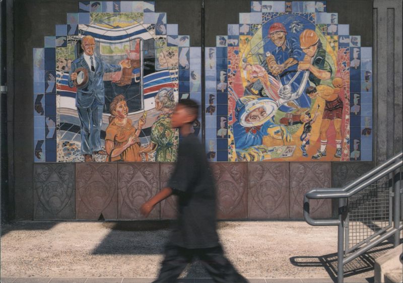 East Los Streetscapers Murals, Slauson Station, 1995 Los Angeles California