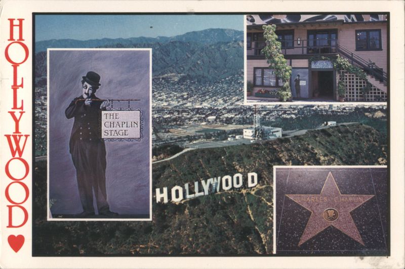 Hollywood: Charlie Chaplin Mural, Stage, Walk of Fame, Sign California