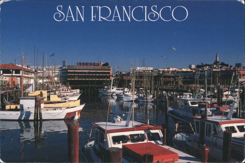 Colorful Fishing Fleet at Fisherman's Wharf San Francisco California
