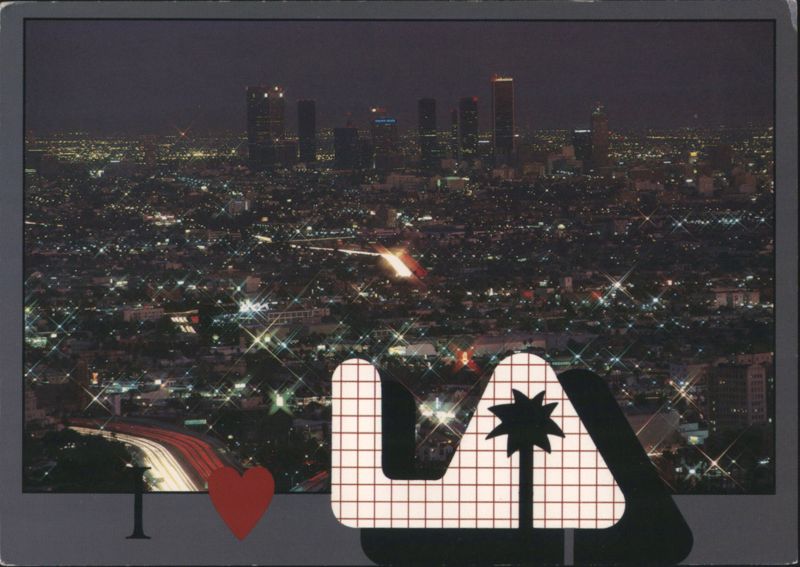 I ❤️ LA Night View from Hollywood Hills, Los Angeles California