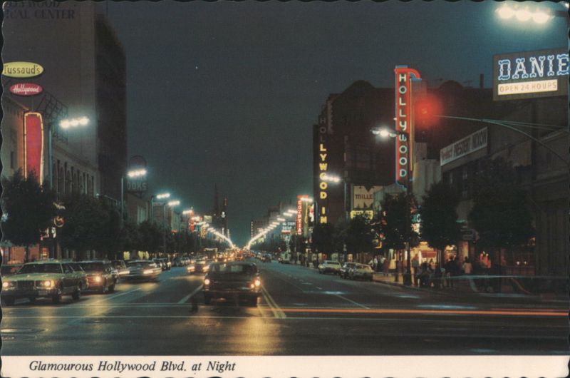 Hollywood Blvd. at Night, Neon Lights California