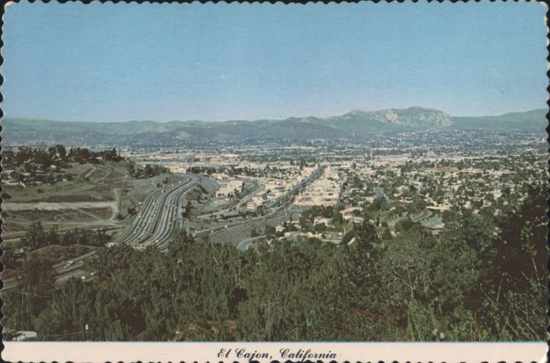 El Cajon Valley Cityscape, Mountains, Highway California