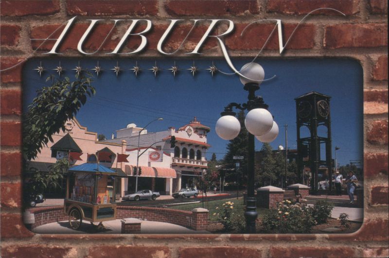 Auburn California Street Scene Clock Tower Gold Country