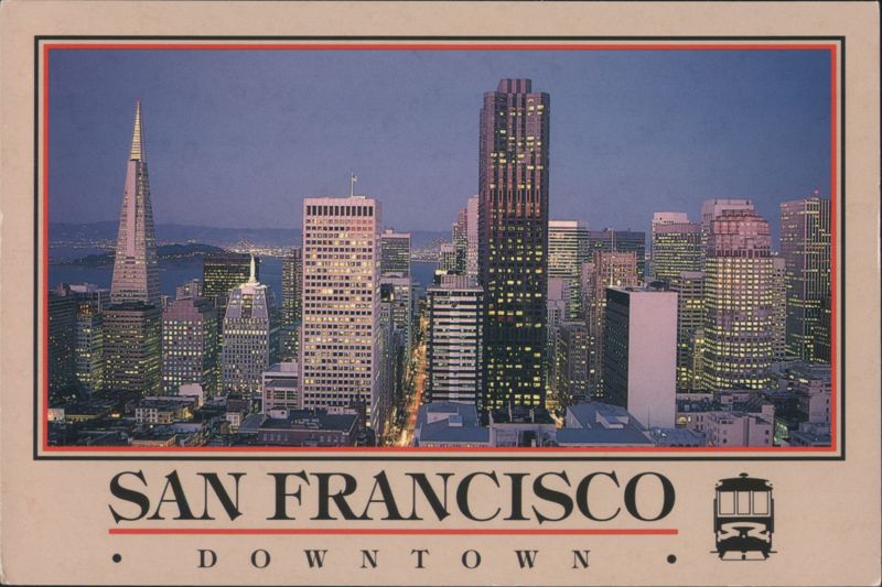 San Francisco Downtown Skyline at Dusk, Transamerica Pyramid California