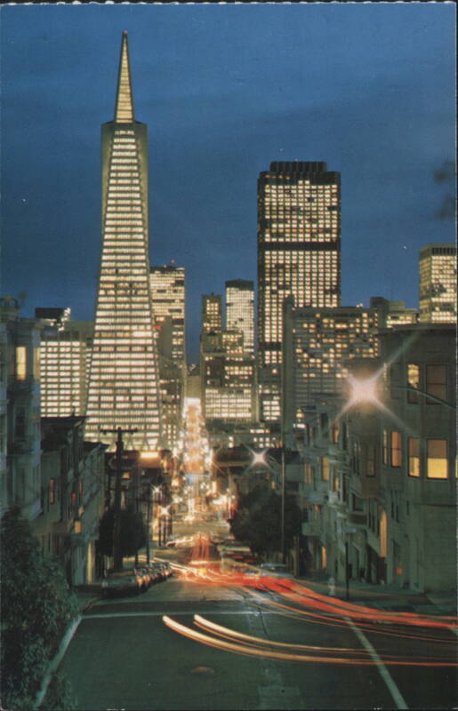 San Francisco Financial District Night, Transamerica Pyramid California