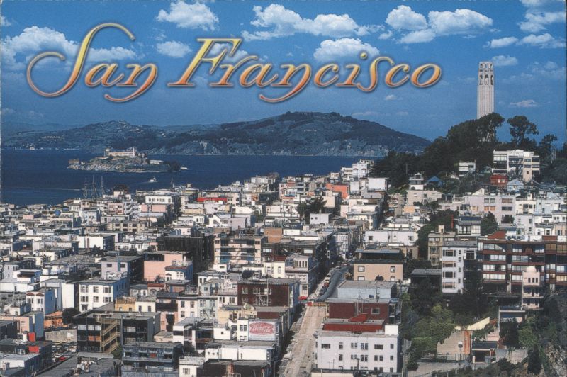 San Francisco Skyline, Coit Tower, Alcatraz Island California