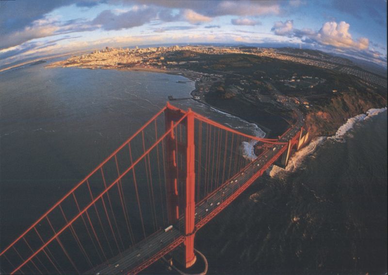 Golden Gate Bridge & San Francisco Fisheye View California