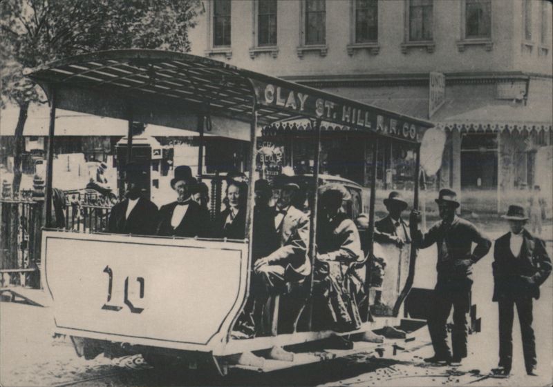 Clay St. Hill R.R. Cable Car No. 10, San Francisco, 1873 California