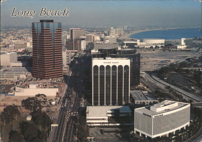 Long Beach California Skyline, Downtown & Harbor View