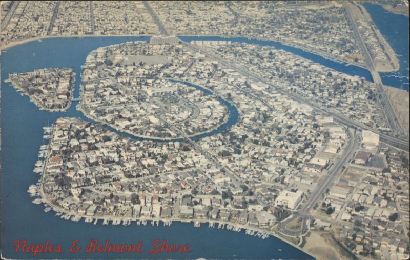 Naples & Belmont Shore Aerial View, Long Beach Marina California