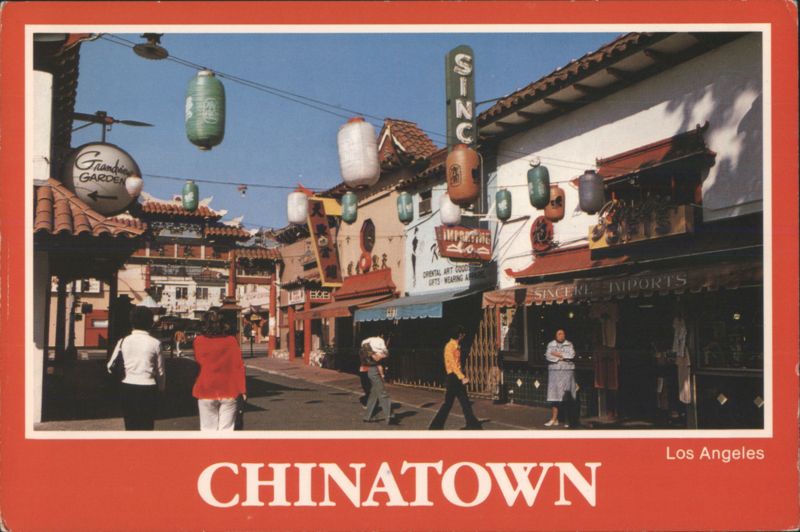 Chinatown Los Angeles Street Scene with Lanterns California