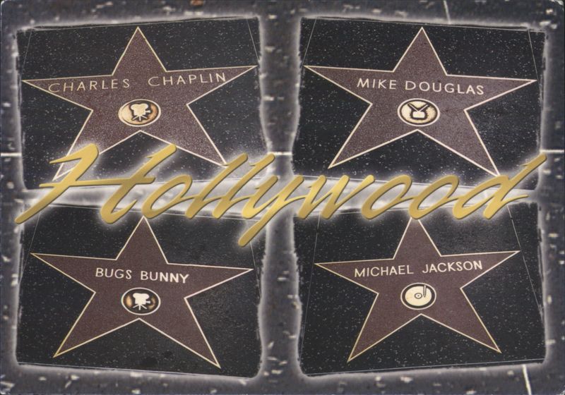 Hollywood Walk of Fame Stars: Chaplin, Douglas, Bugs, Jackson California