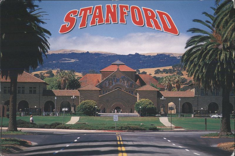 STANFORD Memorial Church from Palm Drive Stanford University California