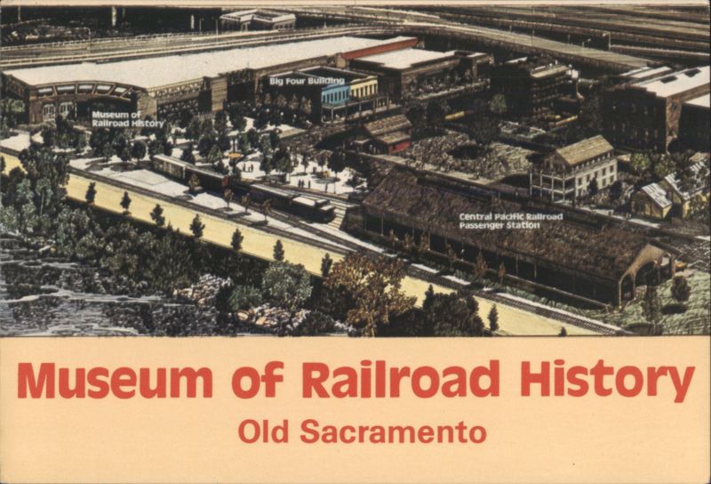 Museum of Railroad History Old Sacramento Aerial View California