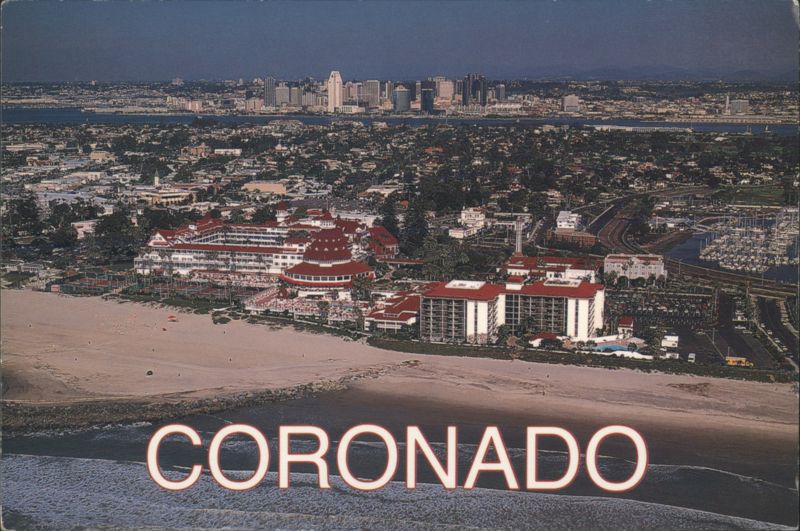 Coronado Beach & Hotel del Coronado Aerial View California