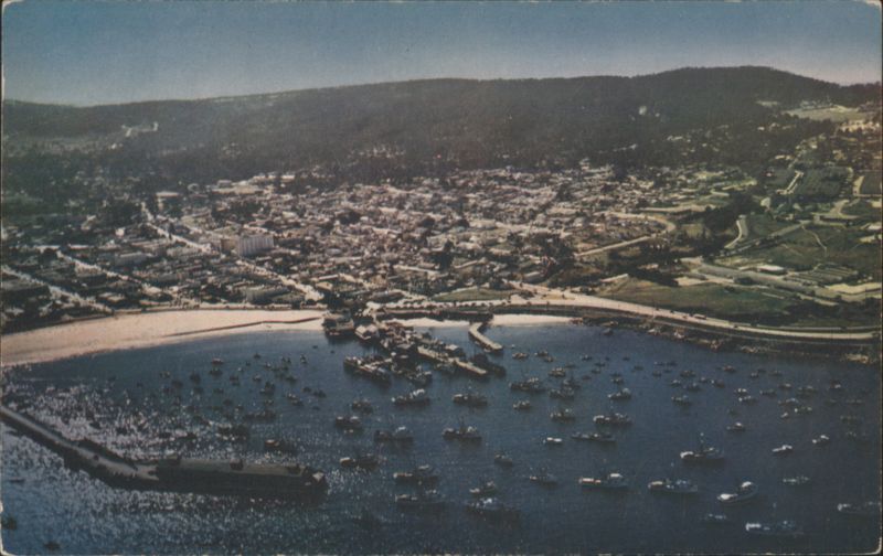 Historic Monterey Fishing Fleet & Rolling Hills Aerial View California