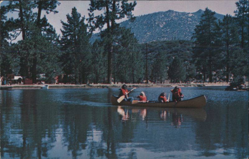 Canoeing on Lake Cartwright, Pathfinder Ranch Camp Mountain Center California