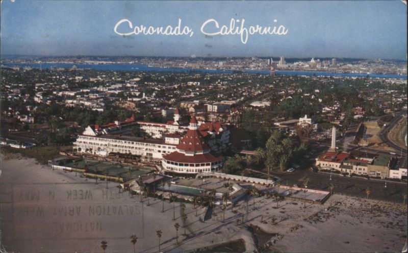 Hotel del Coronado, Coronado Beach, San Diego Bay Aerial California