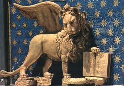Lion of St. Mark, Clock Tower Detail Postcard
