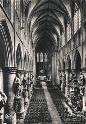 Cathedral of St. Michael, Central Nave and Choir, Brussels Postcard