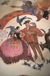 Sarasota FL Cà d'Zan Mansion Game Room Mural Postcard Postcard