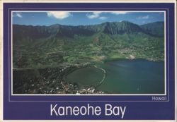Kaneohe Bay, Oahu, Koolau Mountain Range Aerial Postcard