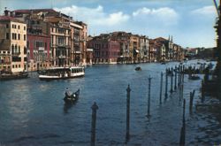 Grand Canal, Venice - Boats, Gondola, Historic Palaces Postcard